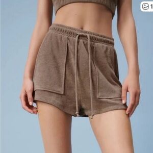 Zara Tan Terry Cloth Women's Cargo Shorts
